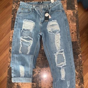 High waisted light was mom jeans UK SIZES